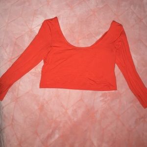 Orange long sleeve crop top